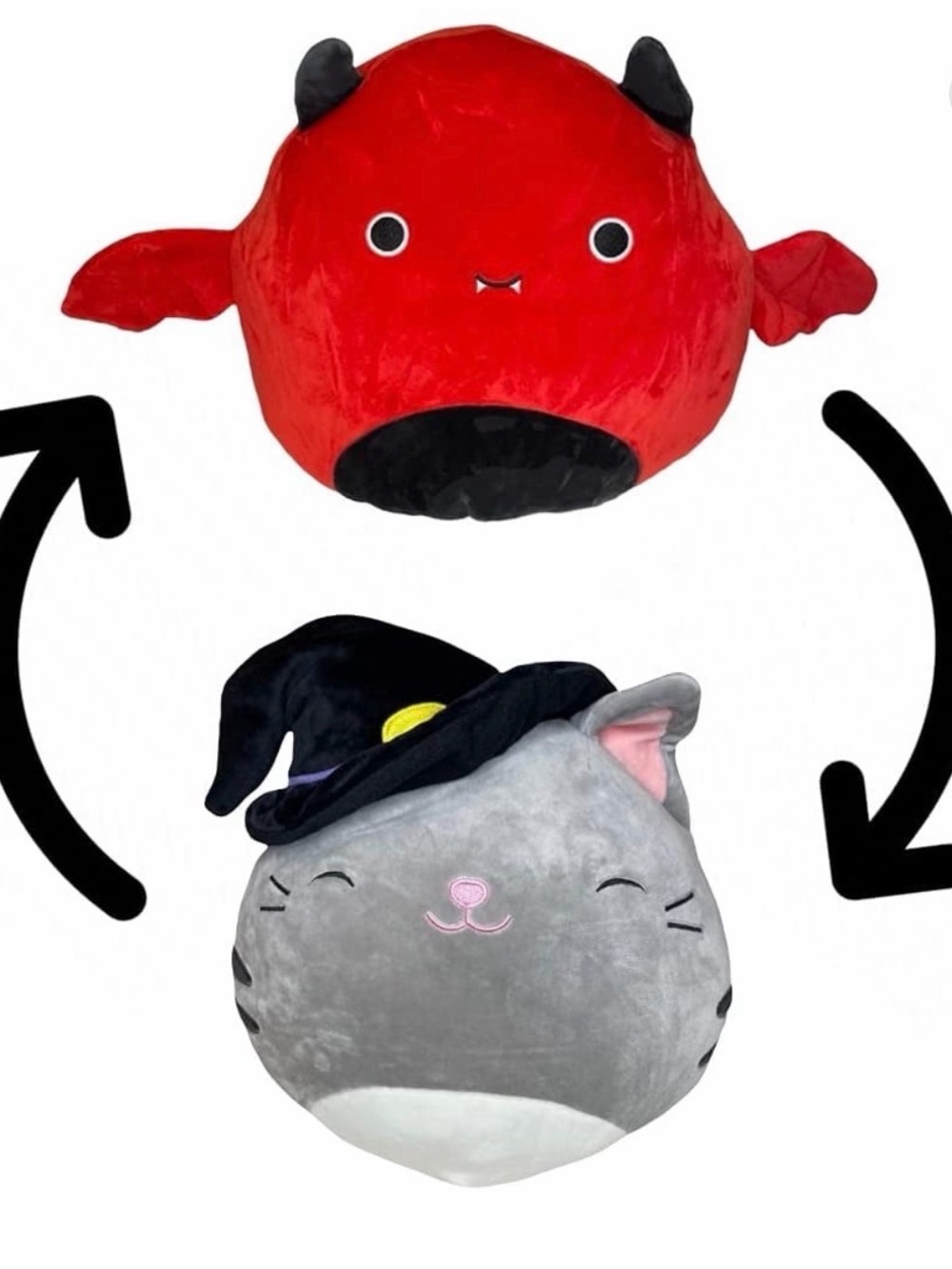 Squishmallow Flipamallow Dante Red Devil/Tally Top Hat Cat 12in